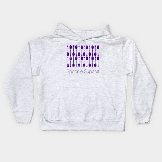 Spoonie Support! (Dark Purple) Kids Hoodie by KelseyLovelle